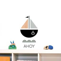 Ahoy Ship Wall Sticker Decal - Quotes, Decals, Words, Inspiration, Decor, Family - thumbnail 2
