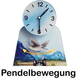 Clock Pendulum, Cat Bird Pendulum Wall - Pendelart Acrylic Clocks With Character - thumbnail 2