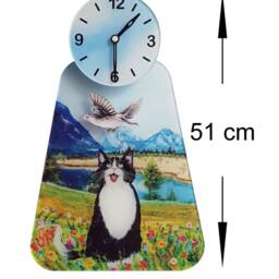 Clock Pendulum, Cat Bird Pendulum Wall - Pendelart Acrylic Clocks With Character - thumbnail 3