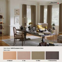 Solid European Linen 23 Colors 100% Linen Curtain, Valance Extra Width, Length, Pleated, Lined Drapery Panel Offered As Upgrades - thumbnail 2
