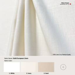 Solid European Linen 23 Colors 100% Linen Curtain, Valance Extra Width, Length, Pleated, Lined Drapery Panel Offered As Upgrades - thumbnail 1