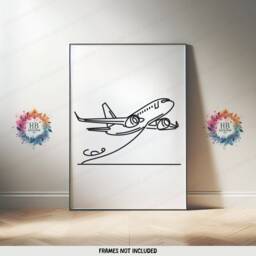 Minimal Aeroplane Poster Set - 3 Prints - Boys Bedroom Artwork Airplane Wall Art Line Design Kids Gifts Decor Plane Print - thumbnail 3