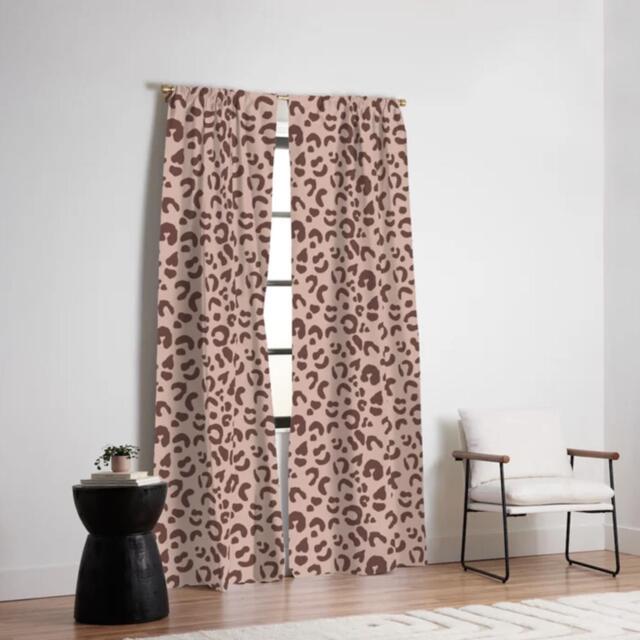 Blackout Window Curtains, Leopard Print, Sable Red Blush Pink, Animal Maximalist Decor, Safari Jungle Bedroom, Wildlife Lover - image 1