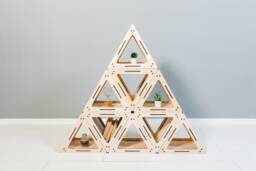 Triangle Shelf - Wooden Shelves Handmade Bookcase Custom Home D??cor Shelf Beautiful Triangular Wooden Gift For Her - thumbnail 1