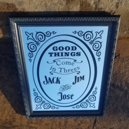 Laser Engraved Mirror, Bar Decor, Man Cave Wall Art, Jack Daniels, Jim Beam, Jose Cuervo, And - thumbnail 4