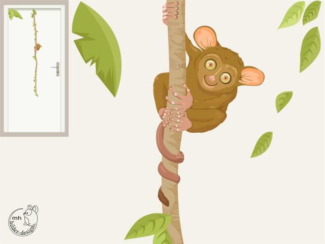 "Wall Sticker ""Liane Tarsius With Or Without Measuring Stick" - image 1