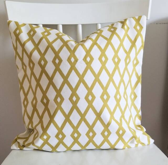 Graphic Fret - Robert Allen Decorative Pillow Cushion Covers Accent Throw Mustard - image 1