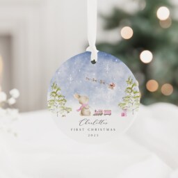 Baby's First Christmas Decoration - Babys Keepsake Bauble Ceramic Ornament 1st Xmas Baby Gift - thumbnail 2