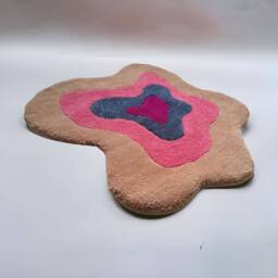 Soft Rug, Abstract Colorful Bathroom/Living Room Design. Pink, Brown, Gift For Her, Bedside Bedroom Decor, Home Gift, Hallway Mat - thumbnail 1