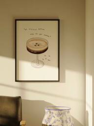 Espresso Martini Print - Humorous Cocktail Poster, Kitchen Wall Art - thumbnail 1