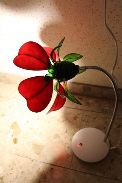 Table Lamp Floor Lamp Light Night Minimalist Lighting Red Poppy Interior Lighting Sculpture Shade Art Craft Soft - image 1