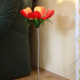 Table Lamp Floor Lamp Light Night Minimalist Lighting Red Poppy Interior Lighting Sculpture Shade Art Craft Soft - thumbnail 2