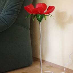 Table Lamp Floor Lamp Light Night Minimalist Lighting Red Poppy Interior Lighting Sculpture Shade Art Craft Soft - thumbnail 3