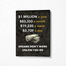 1 Million Road To Success - Canvas Money Canvas - Motivation Millionaire Billionaire Rich - thumbnail 2