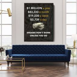 1 Million Road To Success - Canvas Money Canvas - Motivation Millionaire Billionaire Rich - thumbnail 3