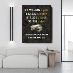 1 Million Road To Success - Canvas Money Canvas - Motivation Millionaire Billionaire Rich - thumbnail 1