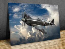 Supermarine Spitfire, British Aircraft During World War 2 , Wall Hangings, Wall Art, Canvas Print Art Framed - thumbnail 1