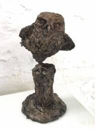 Owl Sculpture - Dodgy Landing Bronze Resin By Christine Baxter
