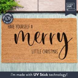 Have Yourself A Merry Little Christmas - Door Mat Holiday Season Housewarming Gift- Decor Welcome - thumbnail 1