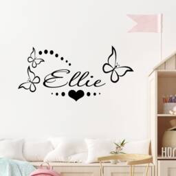Personalized Butterfly Name Wall Decal - Nursery Room Decor - thumbnail 1