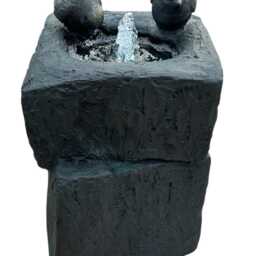 Black Two Birds Water Feature With Light Garden Gift Outdoor Decor Decoration - thumbnail 4