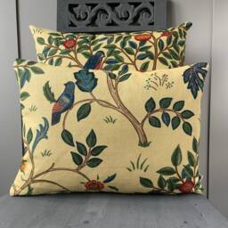 William Morris Fabric Cushion Cover Designer Kelmscott Tree Linen Red Pillow - thumbnail 4