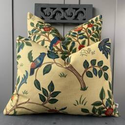 William Morris Fabric Cushion Cover Designer Kelmscott Tree Linen Red Pillow - thumbnail 1