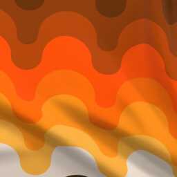 Retro Abstract Sheets - Golden Orange 1970S By Circa78Designs Vintage Seventies Bold Waves Cotton Sateen Sheet Set Bedding Spoonflower - thumbnail 4