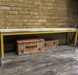 Scaffold Board Bench With Industrial Steel Frame/Bistro Cafe Bar Dinning Table