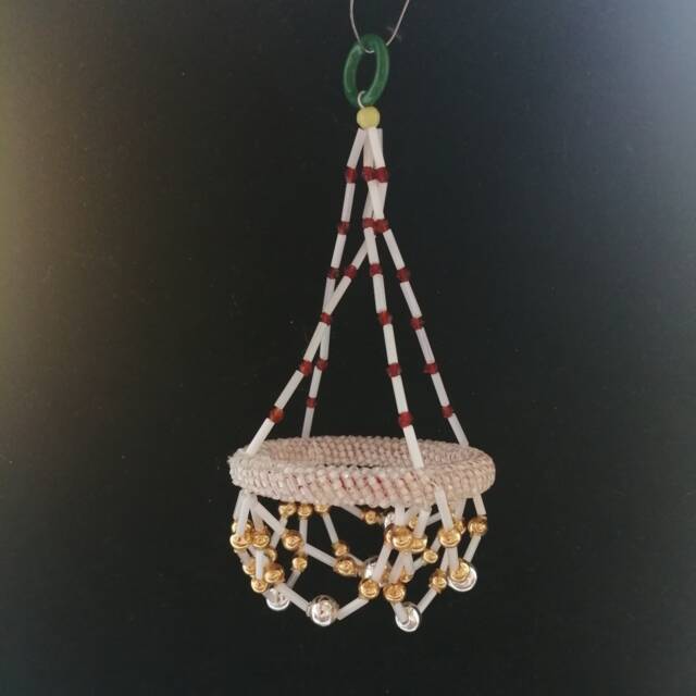 Handmade Glass Bead Chandelier Christmas Ornament - image 1