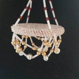 Handmade Glass Bead Chandelier Christmas Ornament - thumbnail 4