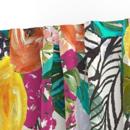 Watercolor Floral Curtain Panel - Botanical Spring Nursery Roses Foliage Custom Autumn Blooms Giant Bright By Theartwerks - thumbnail 3