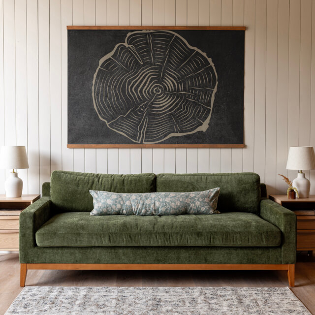 Tree Ring Art Large Modern Cotton Canvas Wall Hanging - 491 - image 1