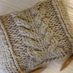 Giant Wool Cushion Case, Yarn Pillow Extreme Knit Cushion, Merino Gray Gift For Boyfriend - thumbnail 3