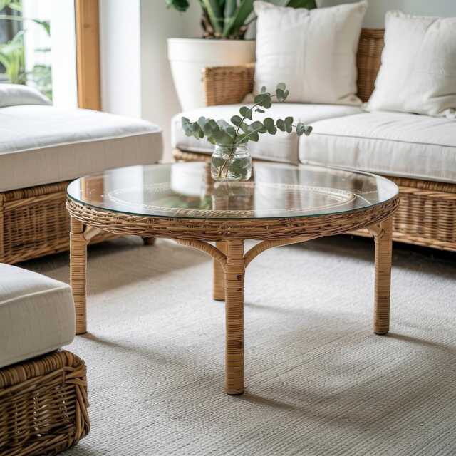 Round Crystal-Clear Glass Table Top, Minimalist Tabletop, Durable Tempered Elegant Surface - image 1