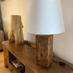 Table Lamp Base, Reclaimed Wood, Handmade, Rustic Style - thumbnail 2