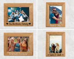 Personalised Picture Frame - Wooden Any Text Vinyl Gift Photo Included