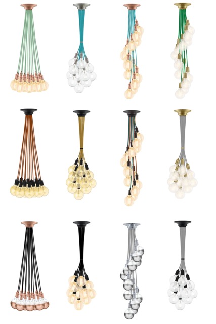 Industrial Modern Lighting Unique Loft Chandelier - Custom 14 Pendant Light Many Colors Cool White Led Bulbs Or Warm Antique - image 1