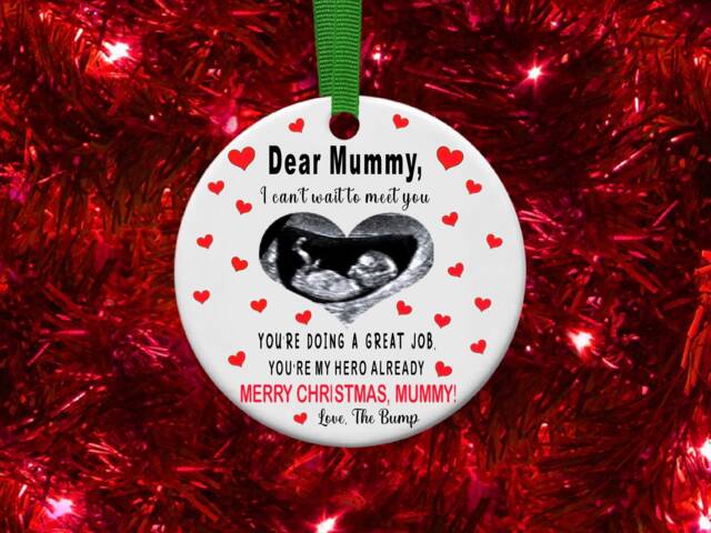 Mummy To Be Scan Personalised Christmas Bauble Funny Gift Present Keepsake Novelty Tree Xmas For Her