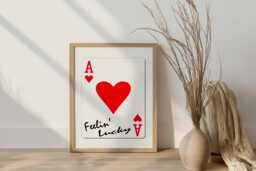 Ace Of Hearts Art Print, Retro Playing Card Poster, Modern Wall Decor - thumbnail 1