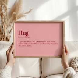 Hug Definition Print - Comfort Wall Art Thoughtful Gift For Loved One Emotional Quote Home Decor - thumbnail 3