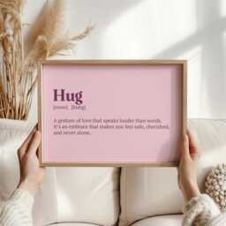 Hug Definition Print - Comfort Wall Art Thoughtful Gift For Loved One Emotional Quote Home Decor - thumbnail 2