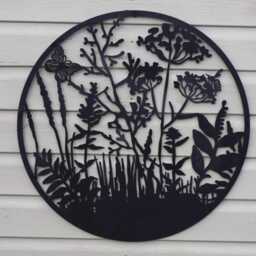 Wild Meadow Wall Art Countryside Flowers, Butterfly & Bee - 60cm - thumbnail 3