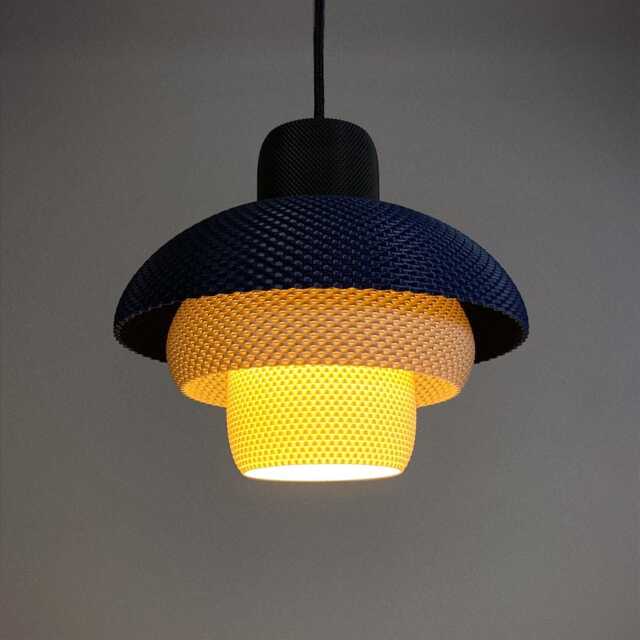 Elia Pendant Lamp, Modern Ripple Mesh Contemporary 3D Printed Lighting - image 1