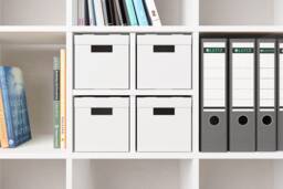 Kallax Insert With Boxes/Set Of 4 Ikea Folding Lids & Sturdy Shelf Inserts For The Office
