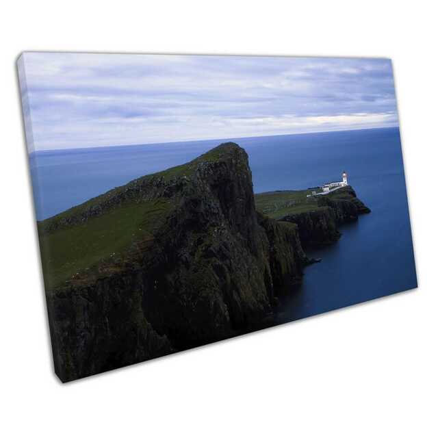 Neist Point Lighthouse Canvas Isle Of Skye Scotland Seascape Wall Art For Coastal Home Decor - image 1