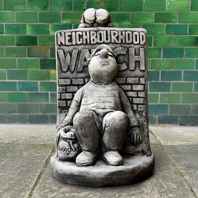 Neighbourhood Watch Statue Funny Garden Ornament Concrete Man Sculpture Sleeping Watchman Decor Humorous Figurine Outdoor Comedy Decoration - image 1