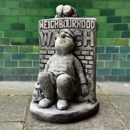 Neighbourhood Watch Statue Funny Garden Ornament Concrete Man Sculpture Sleeping Watchman Decor Humorous Figurine Outdoor Comedy Decoration - thumbnail 2