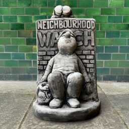 Neighbourhood Watch Statue Funny Garden Ornament Concrete Man Sculpture Sleeping Watchman Decor Humorous Figurine Outdoor Comedy Decoration - thumbnail 1