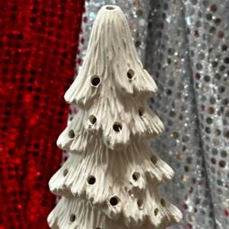 Handmade Ceramic Bisque Christmas Tree Diy Xmas Sculpture - 16 Inch - thumbnail 3